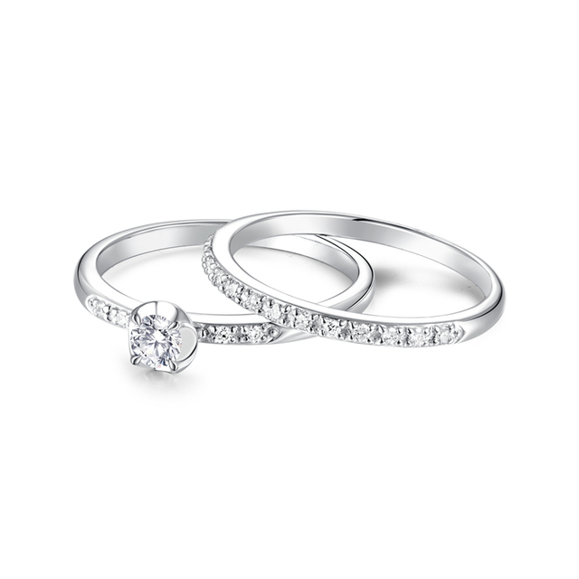 Unishine Jewellery Couple Rings Wedding Engagement Silver Ring Set For Couple
