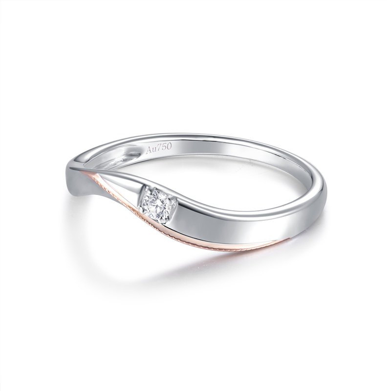 Temperament Elegant Diamond Row Plated Ring Couple Set